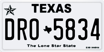 TX license plate DRO5834
