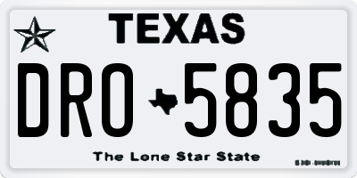 TX license plate DRO5835