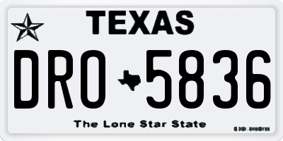 TX license plate DRO5836