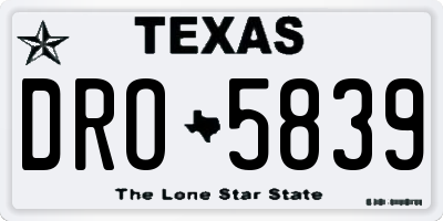 TX license plate DRO5839