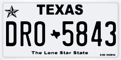 TX license plate DRO5843