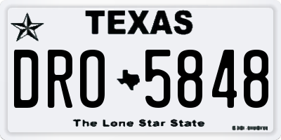 TX license plate DRO5848