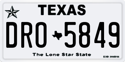 TX license plate DRO5849