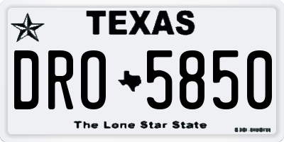 TX license plate DRO5850
