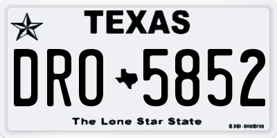 TX license plate DRO5852