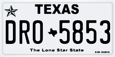 TX license plate DRO5853