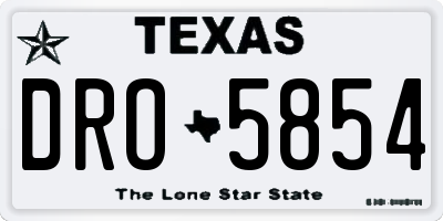 TX license plate DRO5854