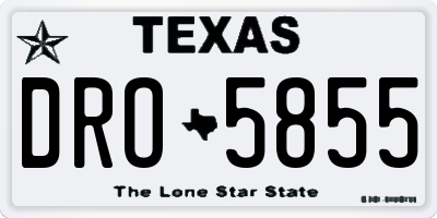 TX license plate DRO5855