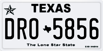 TX license plate DRO5856