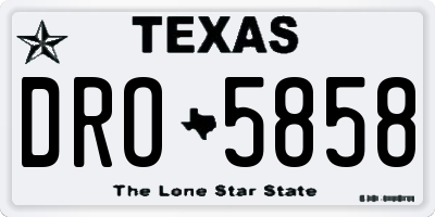 TX license plate DRO5858