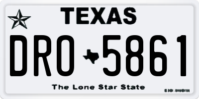 TX license plate DRO5861