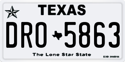 TX license plate DRO5863