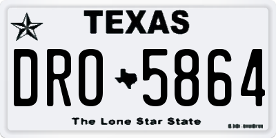 TX license plate DRO5864