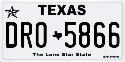 TX license plate DRO5866