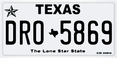 TX license plate DRO5869