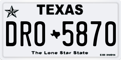 TX license plate DRO5870