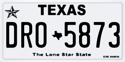 TX license plate DRO5873