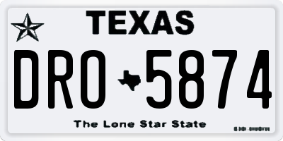 TX license plate DRO5874