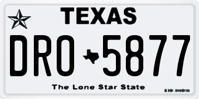TX license plate DRO5877