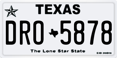 TX license plate DRO5878