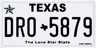 TX license plate DRO5879