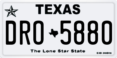 TX license plate DRO5880