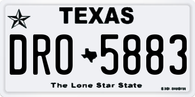 TX license plate DRO5883