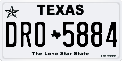 TX license plate DRO5884