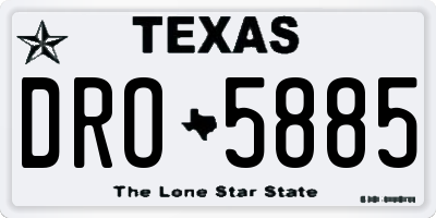 TX license plate DRO5885