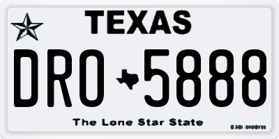 TX license plate DRO5888