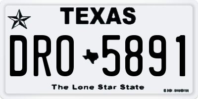 TX license plate DRO5891