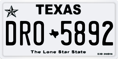 TX license plate DRO5892