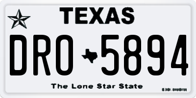 TX license plate DRO5894