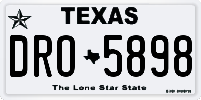 TX license plate DRO5898