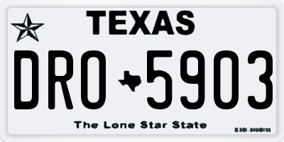 TX license plate DRO5903