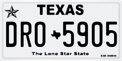 TX license plate DRO5905