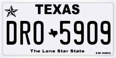 TX license plate DRO5909