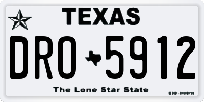 TX license plate DRO5912