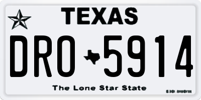 TX license plate DRO5914