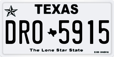 TX license plate DRO5915