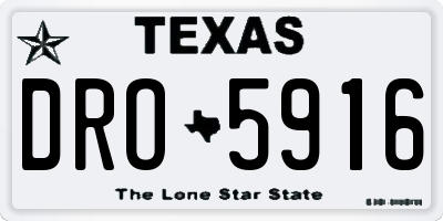 TX license plate DRO5916