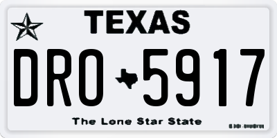 TX license plate DRO5917