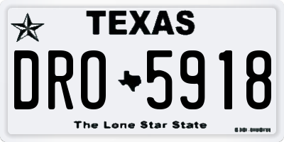TX license plate DRO5918