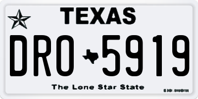 TX license plate DRO5919