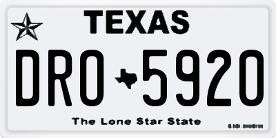 TX license plate DRO5920