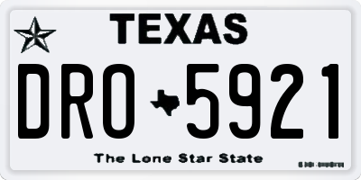 TX license plate DRO5921