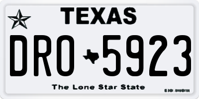 TX license plate DRO5923
