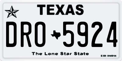 TX license plate DRO5924