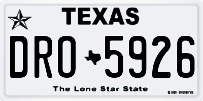 TX license plate DRO5926