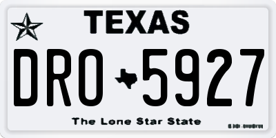 TX license plate DRO5927